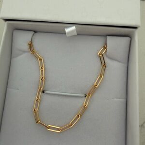Oak and Luna CLASSIC PAPERCLIP CHAIN NECKLACE GOLD VERMEIL 16 inch